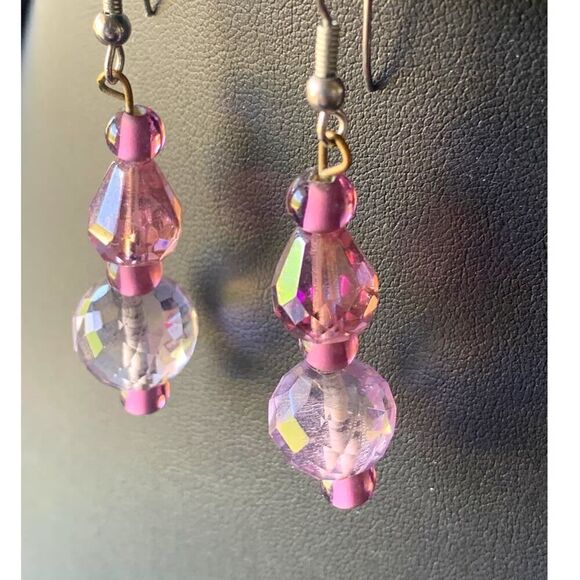 Vintage "Color Me Purple" Crystal and Cabochon Necklace set, in Silver, Unmarked - Picture 7 of 7